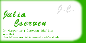 julia cserven business card